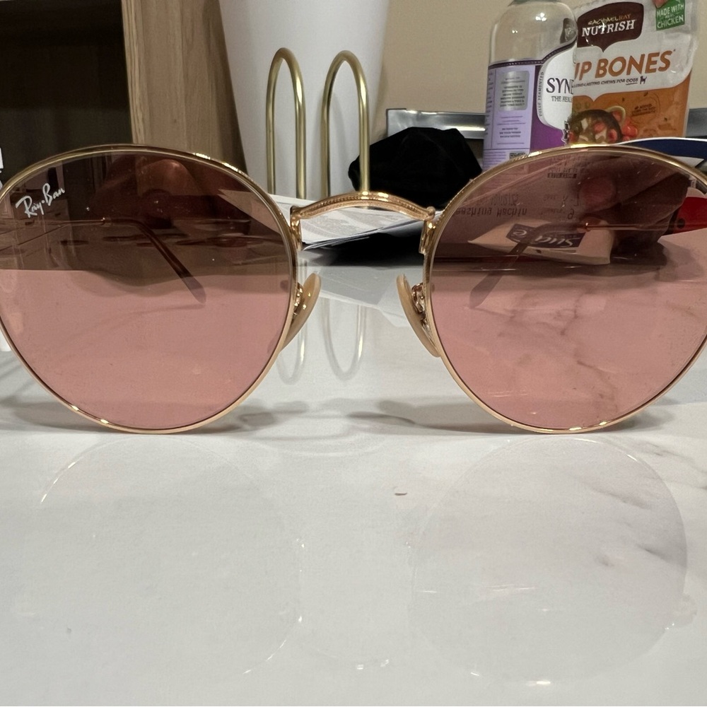 Ray-Ban RB3447 112/Z2 145mm Gold Round Sunglasses with Copper Non-Polarized Lens